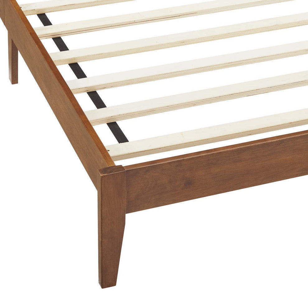 Sirocco Rattan and Wood Twin Platform Bed, Walnut