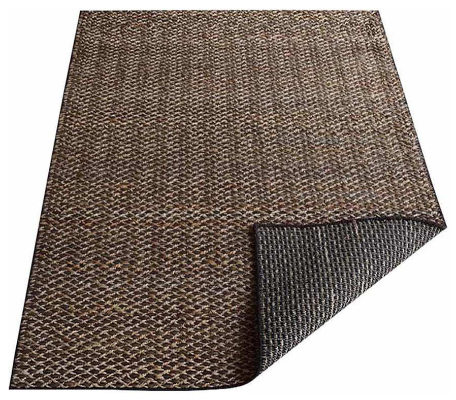HAND WOVEN JUTE ECO-FRIENDLY AREA RUGS, Light Brown, Contemporary,Outdoor Indoor, [Rectangle] 5'x8'