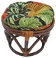 18" Round Spun Polyester Tufted Footstool Cushion, Tropique Raven