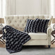 Ballys Faux Fur Throw and Pillow Shell Combo, Black, 50"x60"