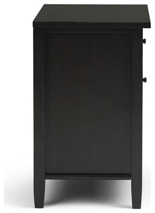 Warm Shaker Solid Wood 24 Inch Wide Bedside Nightstand Table In Hickory Brown