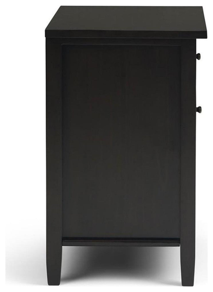 Warm Shaker Solid Wood 24 Inch Wide Bedside Nightstand Table In Hickory Brown