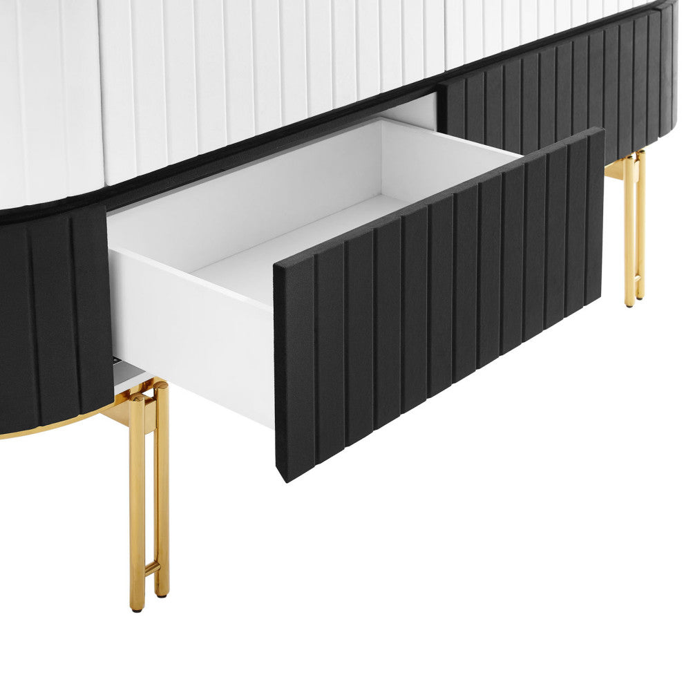 Valencia Performance Velvet Sideboard White Black -5635