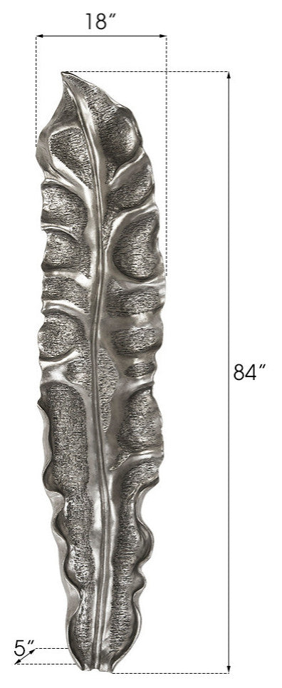 Petiole Wall Leaf, Silver, Large, Version B