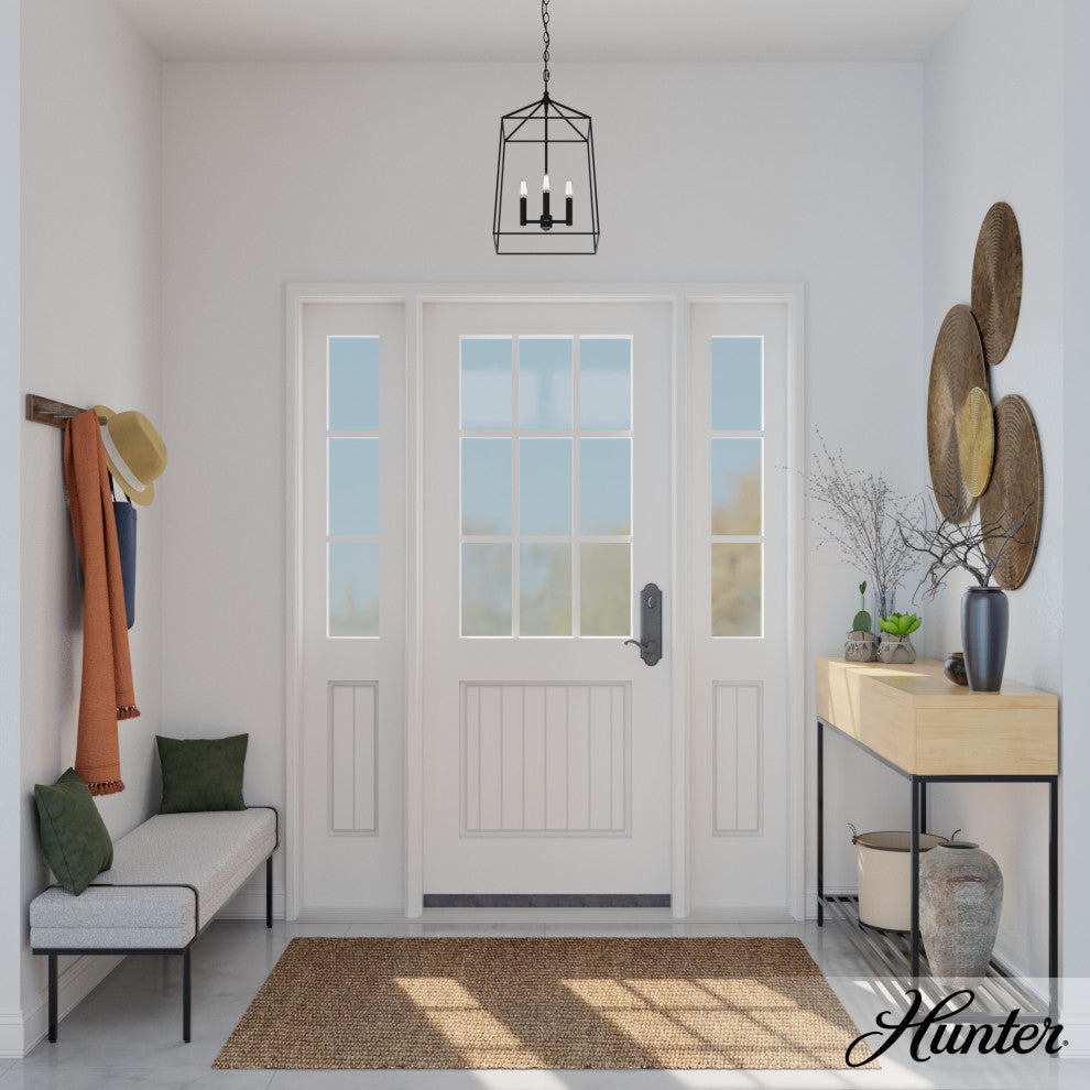 Fair Oaks Flat Matte Black 4 Light Pendant