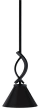 Cavella Stem Mini Pendant, Matte Black Finish, 7" Matte Black Metal Shade