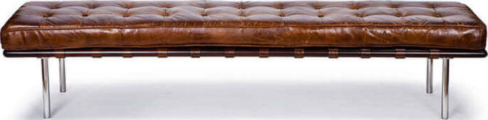 Tufted Gallery Bench, Cigar