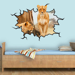 VWAQ African Lioness, Wall Decal 3D, 18"x22"