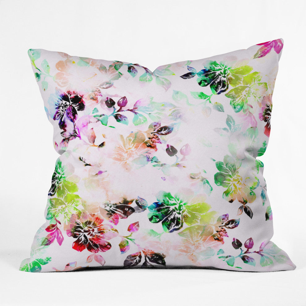 Deny Designs Cayenablanca Romantic Flowers Outdoor Throw Pillow