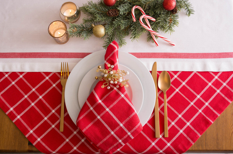 Holly Berry Plaid Tablecloth 52"x52"