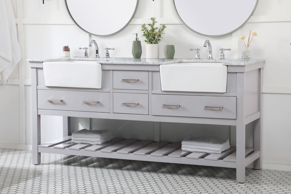 Home Living 22" Farmhouse Grey-Light Bathroom Vanity