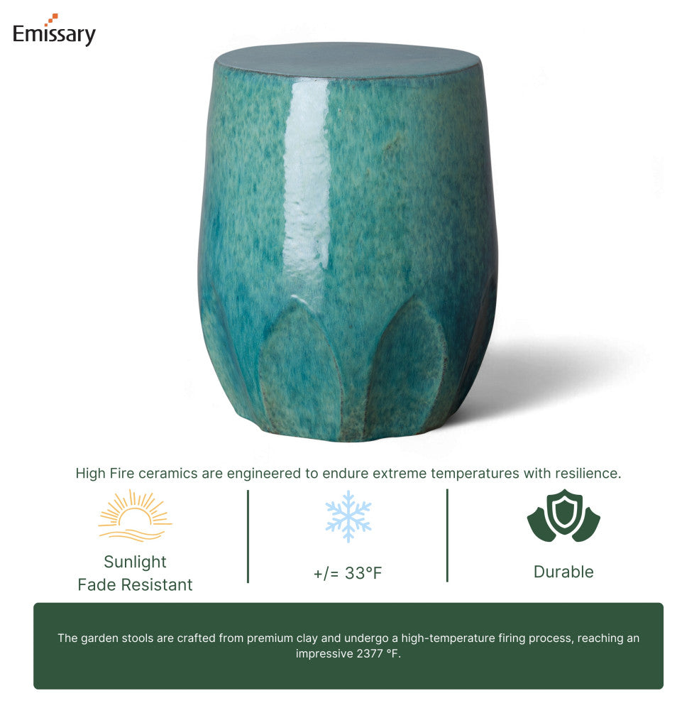 Large Teal Calyx Stool