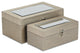 Shimmer Mirror Boxes, Set of 2, Rose Gold
