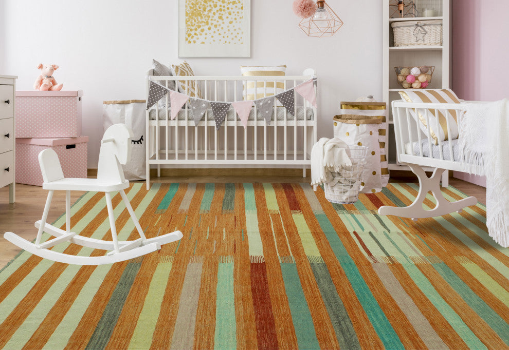 Winchester Kilim Berna Orange/Ivory Rug, 6'7x9'10