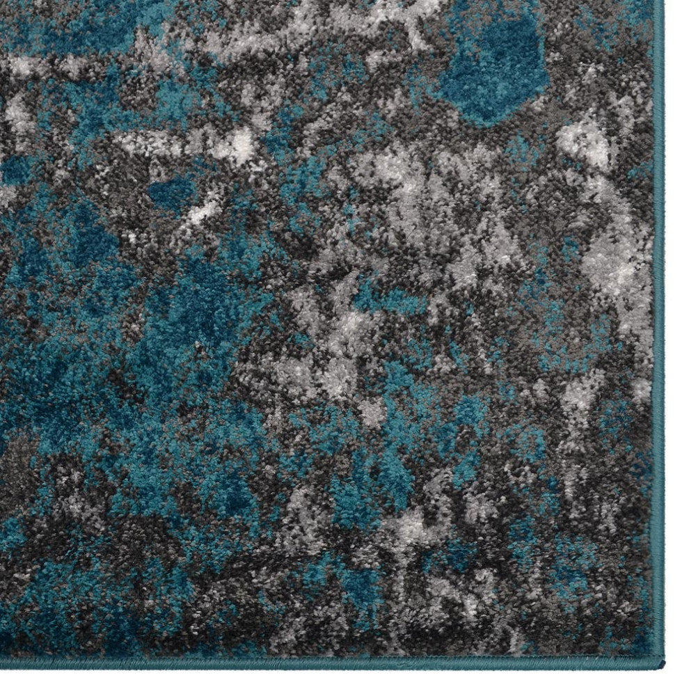 MACHINE MADE HEATSET POLYPROPYLENE AREA RUGS -Silver Ivory Color,Abstract Design, [Rectangle] 5'x8'