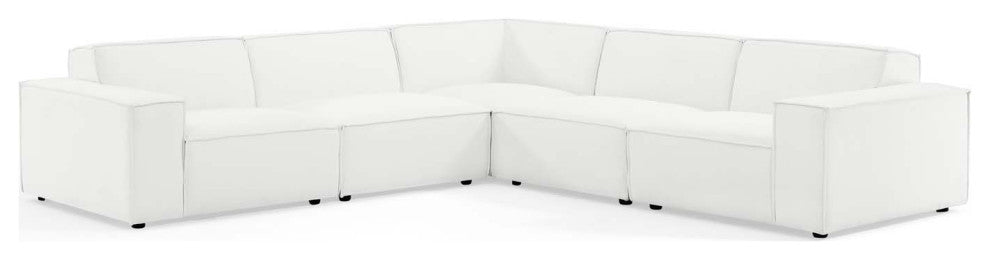 Sectional Sofa Set, Fabric, White, Modern, Living Lounge Hotel Lobby Hospitality