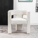 28" Wide Boucle Upholstered Square Armchair, Cream