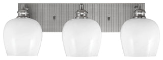 Edge 3-Light Bath Bar, Brushed Nickel Finish, 6" White Marble Glass