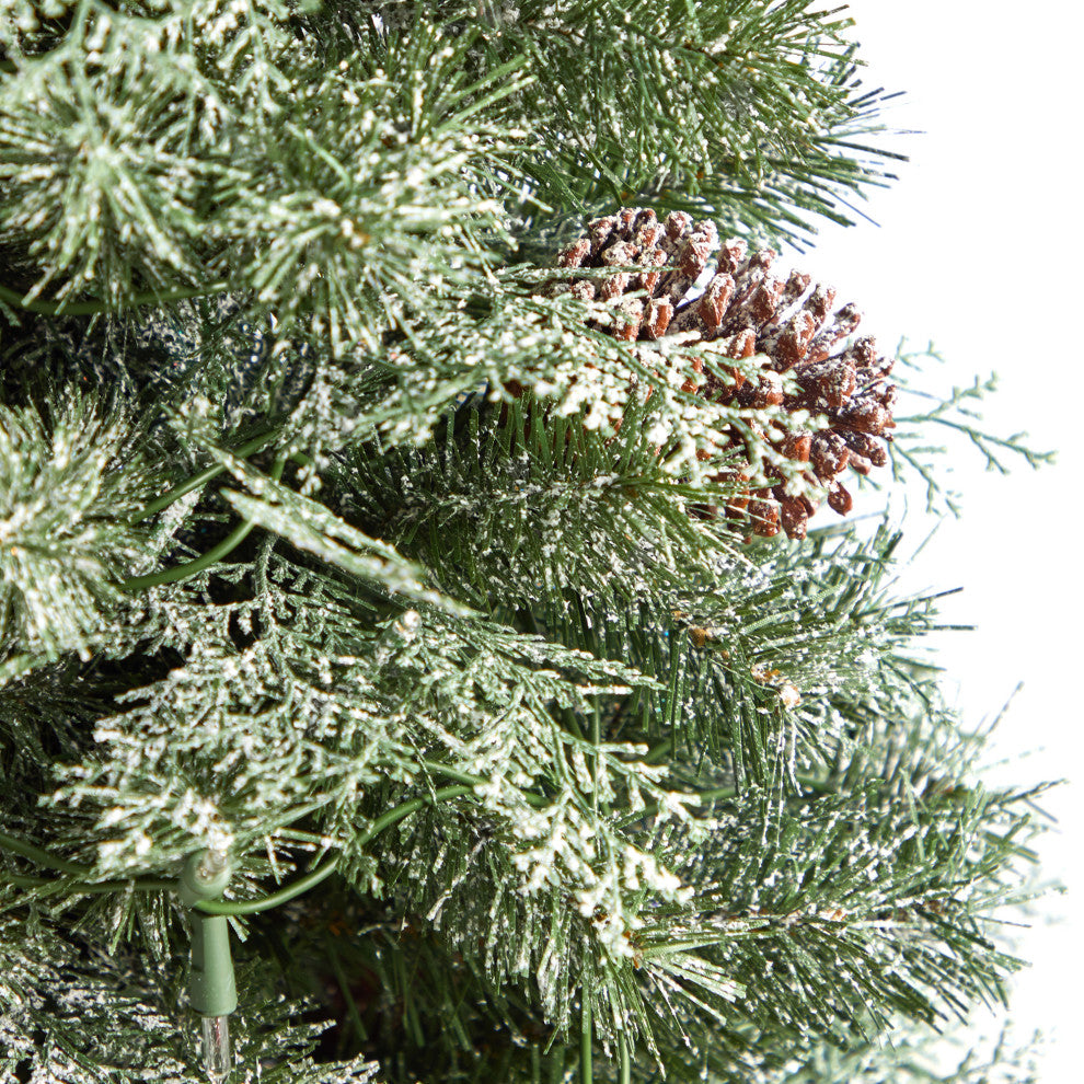 T3324 4 English Pine Artificial Christmas Tree With 100 Warm White LED Lights