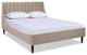 Aspen Modern Vertical Tufted Upholstered Platform Bed, Mink Beige Performance Velvet, Queen