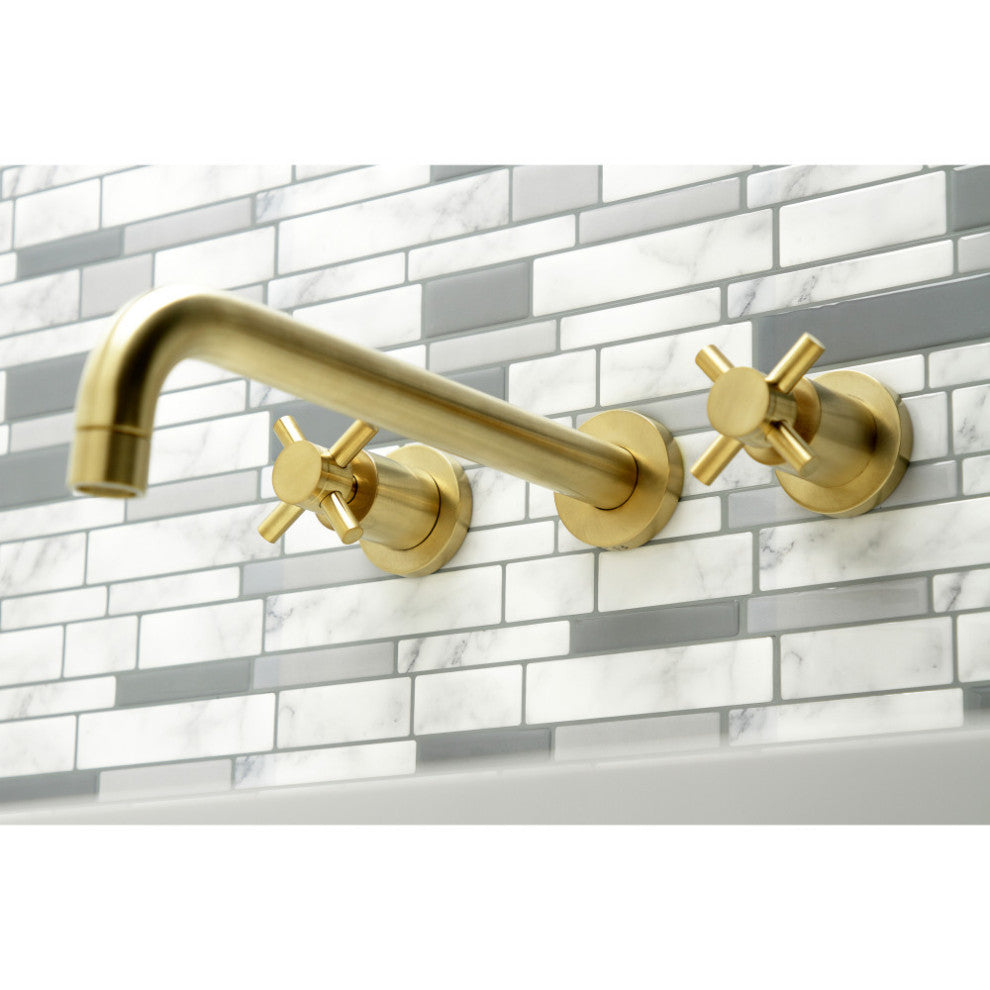 KS8057DX Wall Mount Tub Faucet, Brushed Brass