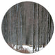 Winter Forest With Thick Trees, Forest Round Metal Wall Art, 36"