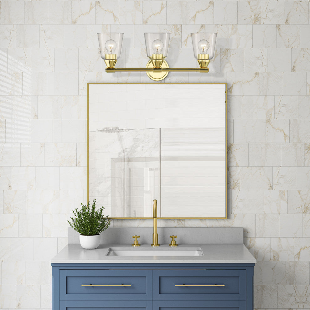 Catania 3-Light Polished Brass Vanity Sconce