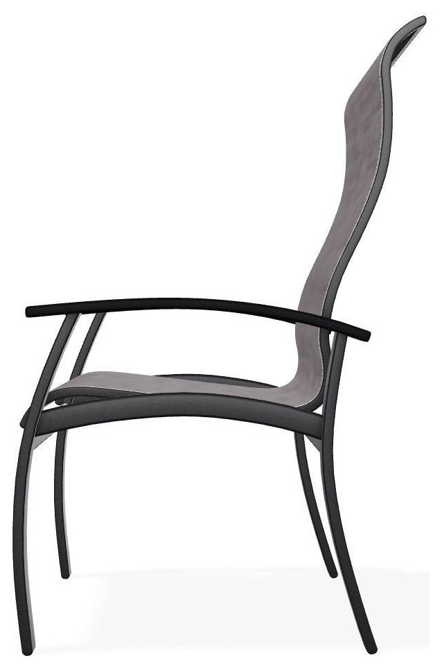 Belle Isle Sling Outdoor Dining Chair, Fossil/Black