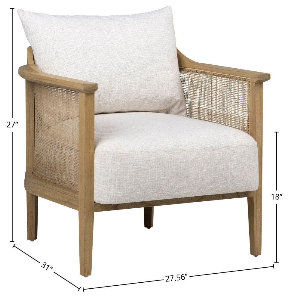 Madison Polyester Blend Upholstered Occasional Chair, Off-White