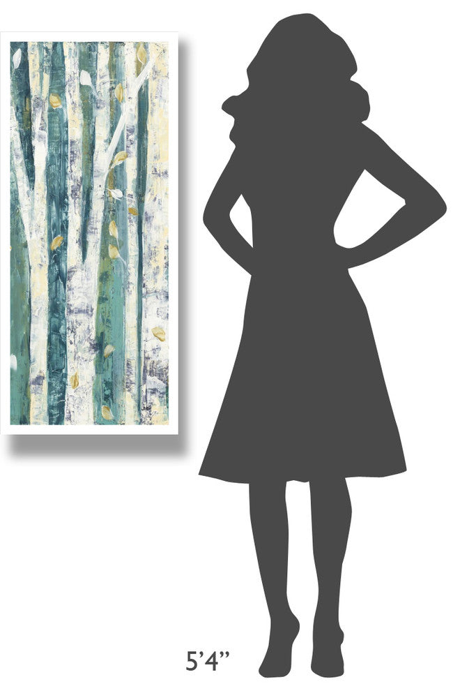"Birches in Spring Panel III" Digital Paper Print by Julia Purinton, 18"x42"