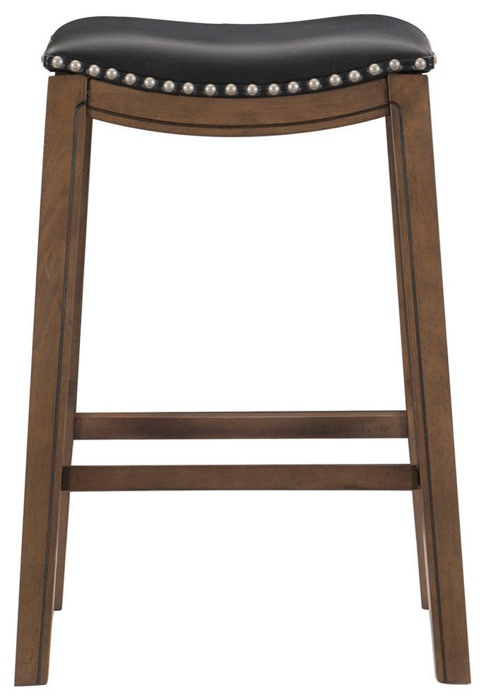 Yannis 29" Height Saddle Stool, Black