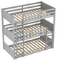Hillsdale Capri Wood Triple Twin Size Low Floor Bunk Bed with Ladder