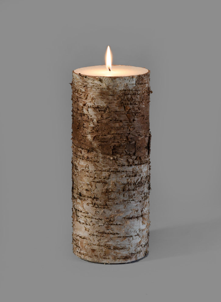 Large Birch Bark Candle, Sold Individually, 4"x10"