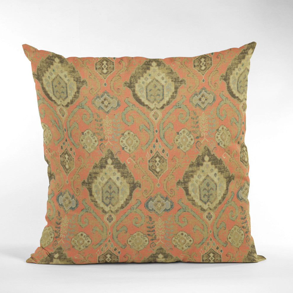 Terracotta Romero Woven Luxury Throw Pillow, Double sided 20"x26" Standard