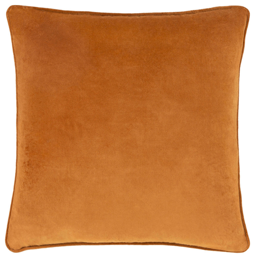 Surya Safflower Camel Pillow Shell With Polyester Insert 22"H X 22"W