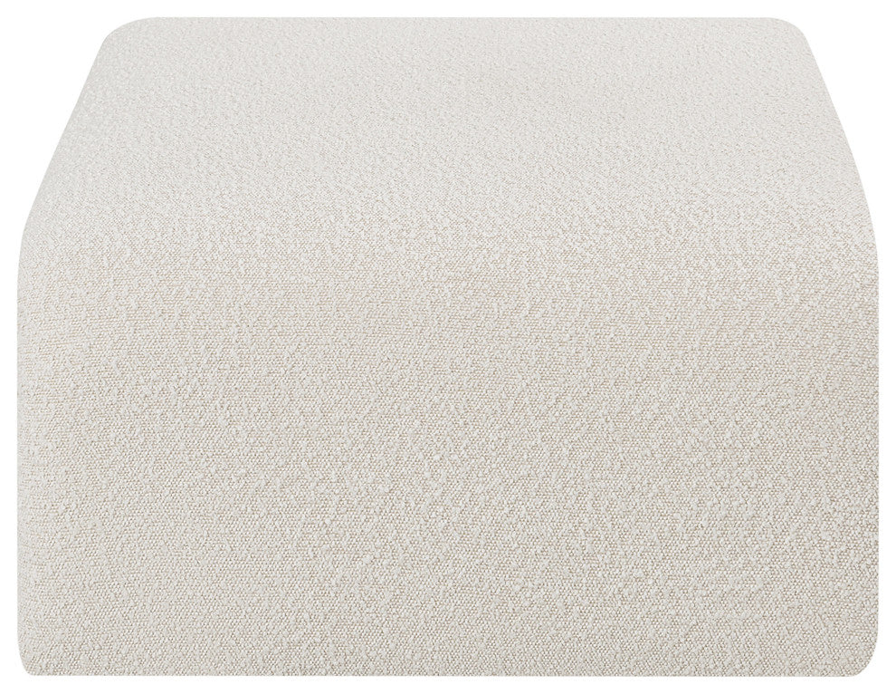 Arc Upholstered Modular Component, Cream, 1-Piece: Ottoman, Boucle Fabric