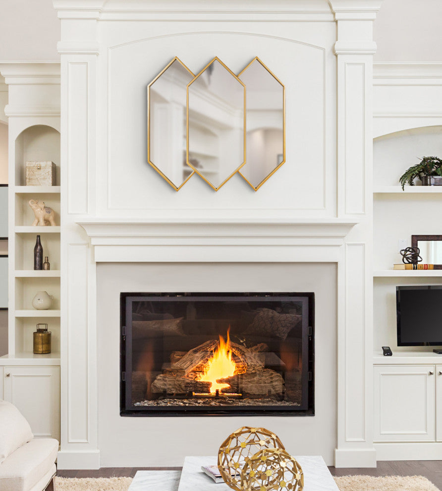 Diaz Framed Wall Mirror, Gold 28x27