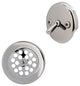 Black 1.5" Tubular Trip Lever Bath Waste In Polished Chrome, Black