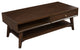 48" Brown Solid And Manufactured Wood Coffee Table With Drawer