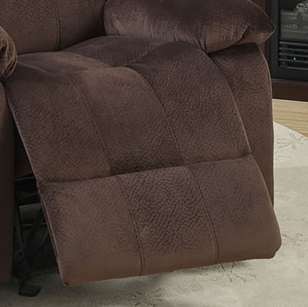 Padded Suede Rocker Recliner, Chocolate