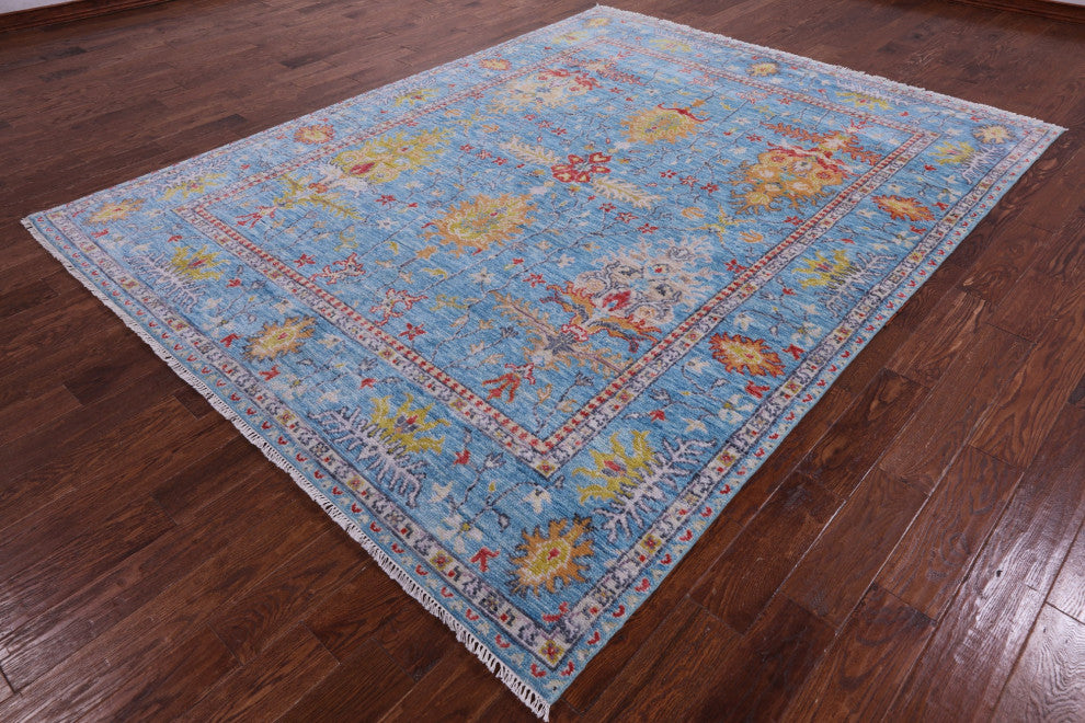 Turkish Oushak Hand-Knotted Wool Rug 7' 9" X 10' 0" - Q13477