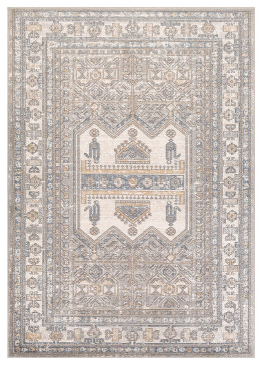 Surya Seattle STA-2316 6'7"x9' Rug, Medium Gray/Khaki/Denim/White