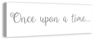 Once Upon a time 12"x36" Canvas Wall Art, Gray
