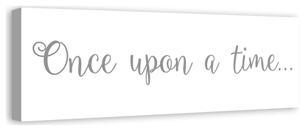 Once Upon a time 12"x36" Canvas Wall Art, Gray