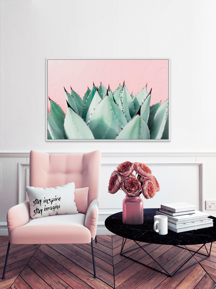"Sweet Succulents" Floater Framed Painting Print on Canvas, 18"x12"