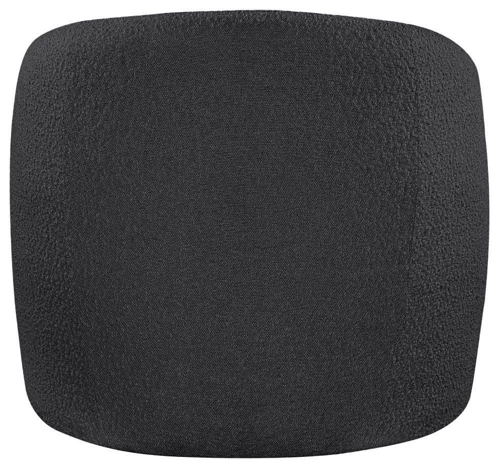 Acadia Boucle Fabric Upholstered Accent Chair, Black