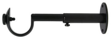 Adjustable Curtain Rod Bracket, 1 1/8"-1 1/4", Black, Single