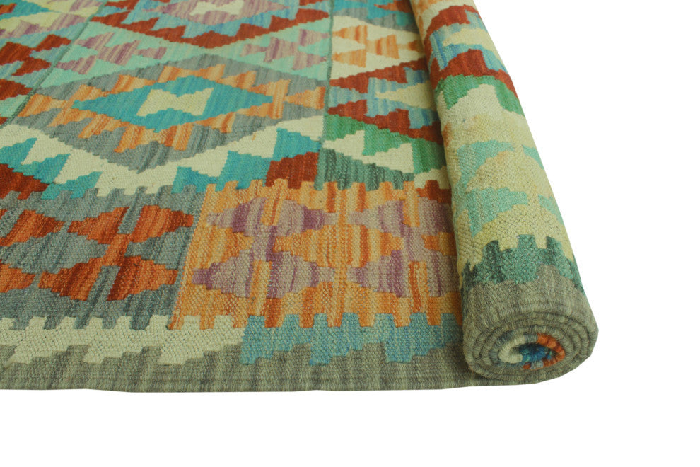 Sangat Kilim Askhat Rust/Gray Rug, 4'0x5'10
