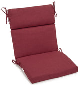 22"X45" Spun Polyester Solid Outdoor Squared Seat/ Back Chair Cushion, Merlot