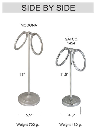 MODONA's 17" Counter Top Hand Towel Ring, Satin Nickel